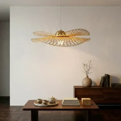 Lampada a sospensione in bambù (D75 cm) Mérida Naturale
