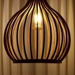 Lampada da giardino solare LED (40cm) Bambù Beige naturale