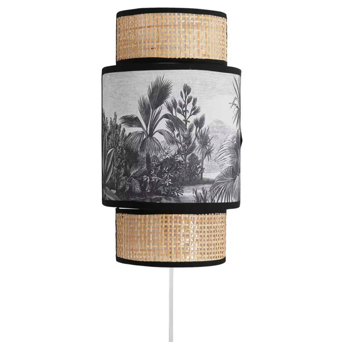 Lampada da parete canapa (H33 cm) Ombrage Nero