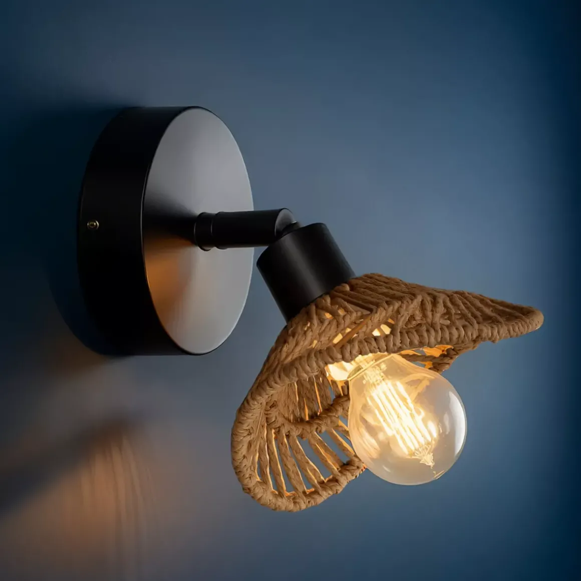 Lampada da parete carta e metallo (H17 cm) Ozana Naturale