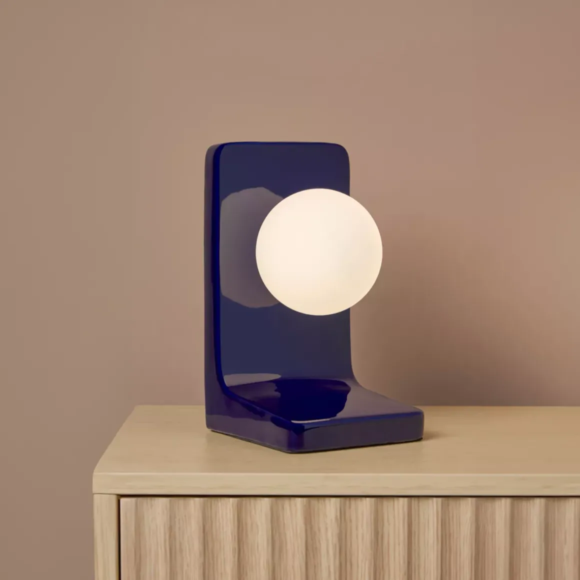 Lampada da tavolo in ceramica (H23 cm) Walter Blu