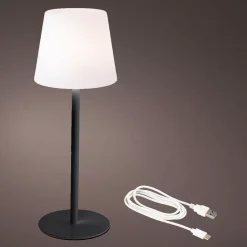 Lampada da tavolo senza fili ricaricabile USB (H40 cm) Manhattan Nero