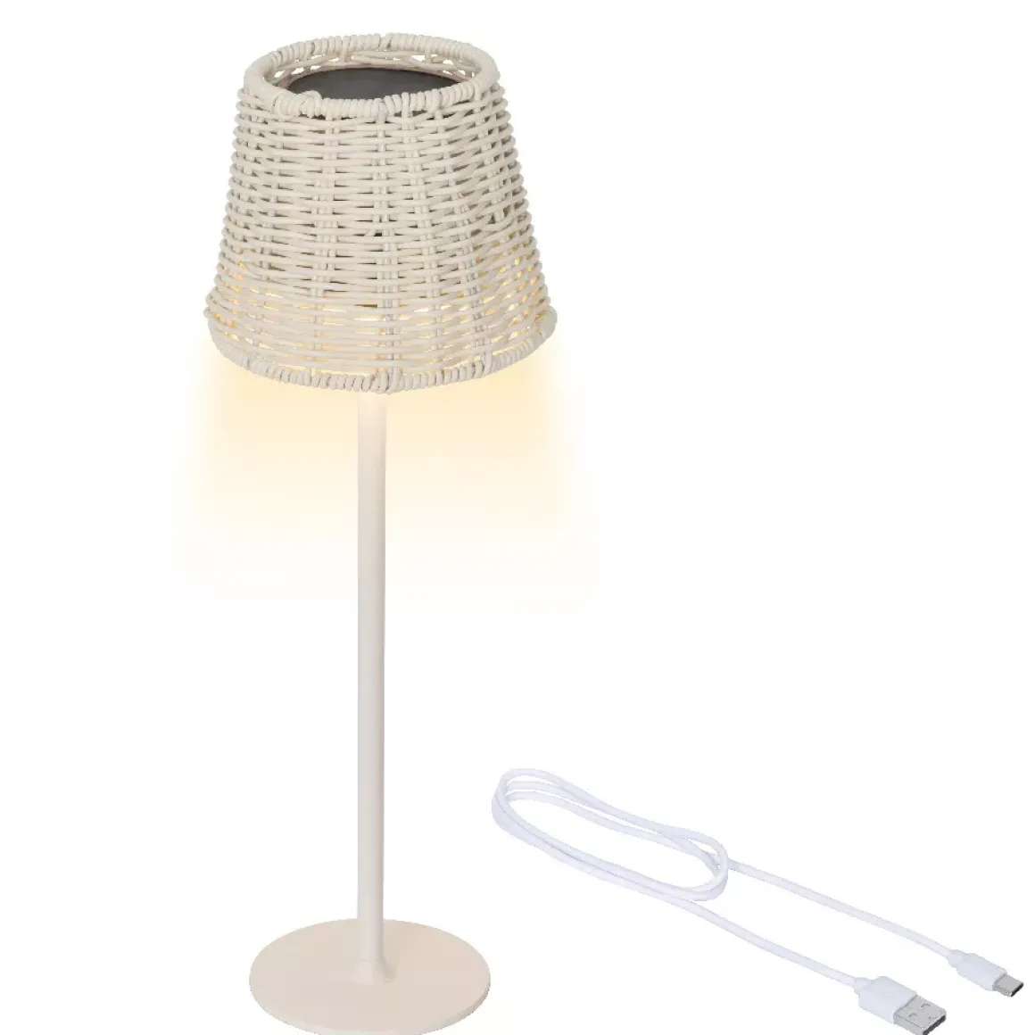 Lampada da tavolo solare LED esterna (H38 cm) Marylebone Bianco