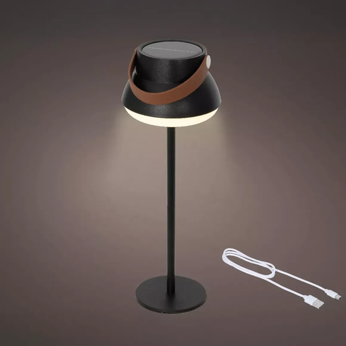 Lampada da tavolo solare 100 lumen (H36 cm) Tokyo Nero