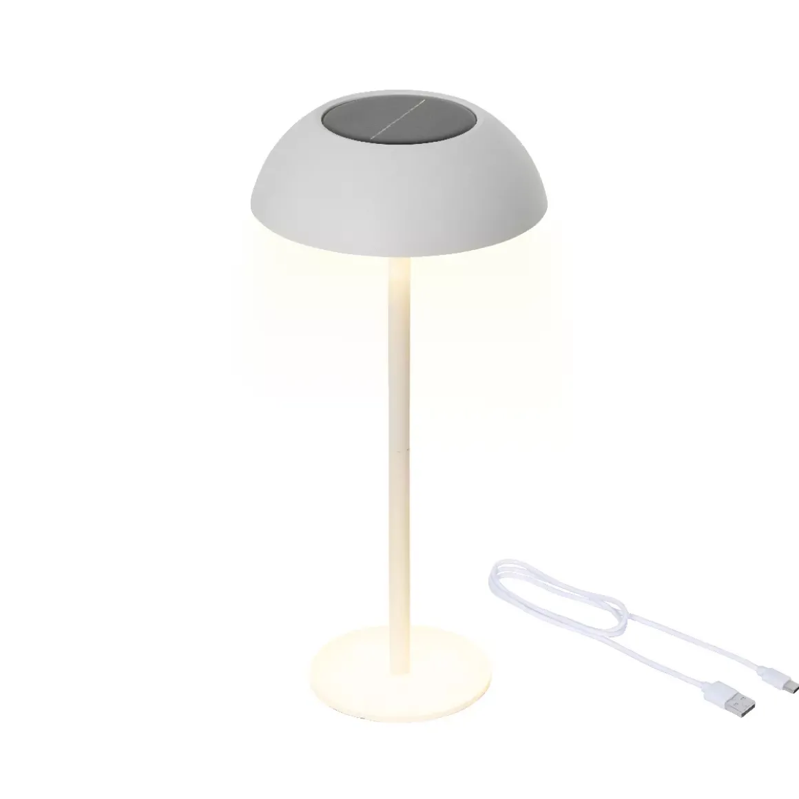 Lampada da tavolo solare 100 lumen (H33 cm) Malibu Bianco