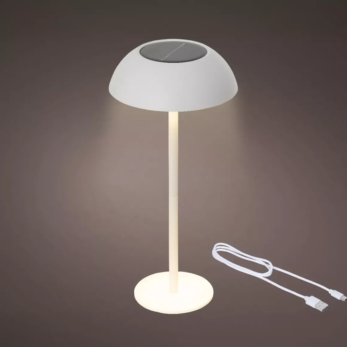 Lampada da tavolo solare 100 lumen (H33 cm) Malibu Bianco