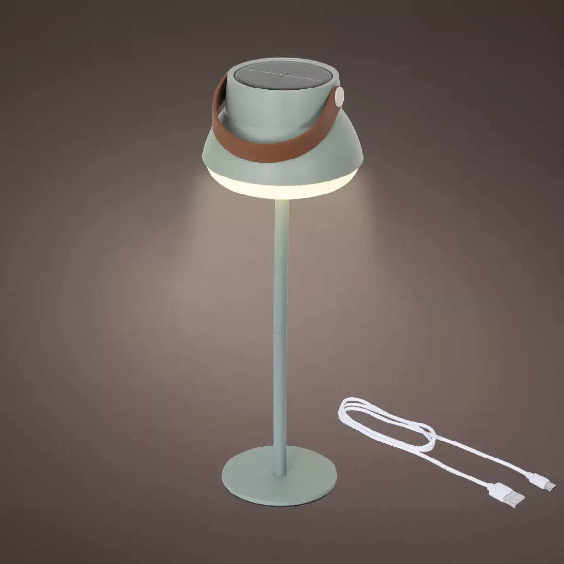 Lampada da tavolo solare 100 lumen (H36 cm) Tokyo Verde menta