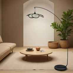 Lampada da terra design petalo (H156 cm) Teruel Nero
