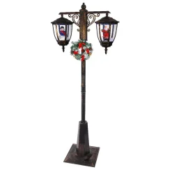 Lampada da terra doppia illuminata 66 LED (H188 cm) Natale Magico Nero