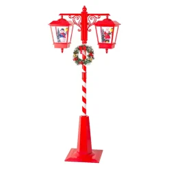 Lampada da terra doppia illuminata 66 LED (H188 cm) Natale magico Rosso