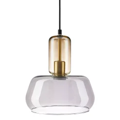 Lampadario a sospensione vetro (D24 cm) Dulcia Nero