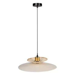 Lampadario metallo e bambù (D36 cm) Envertito Beige