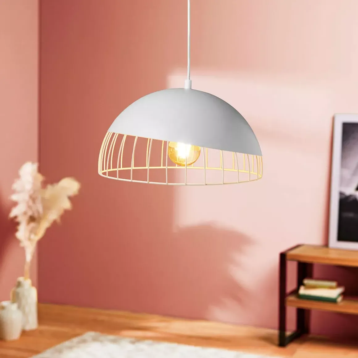Lampadario rotondo metallo (D29,5 cm) Colisée Bianco