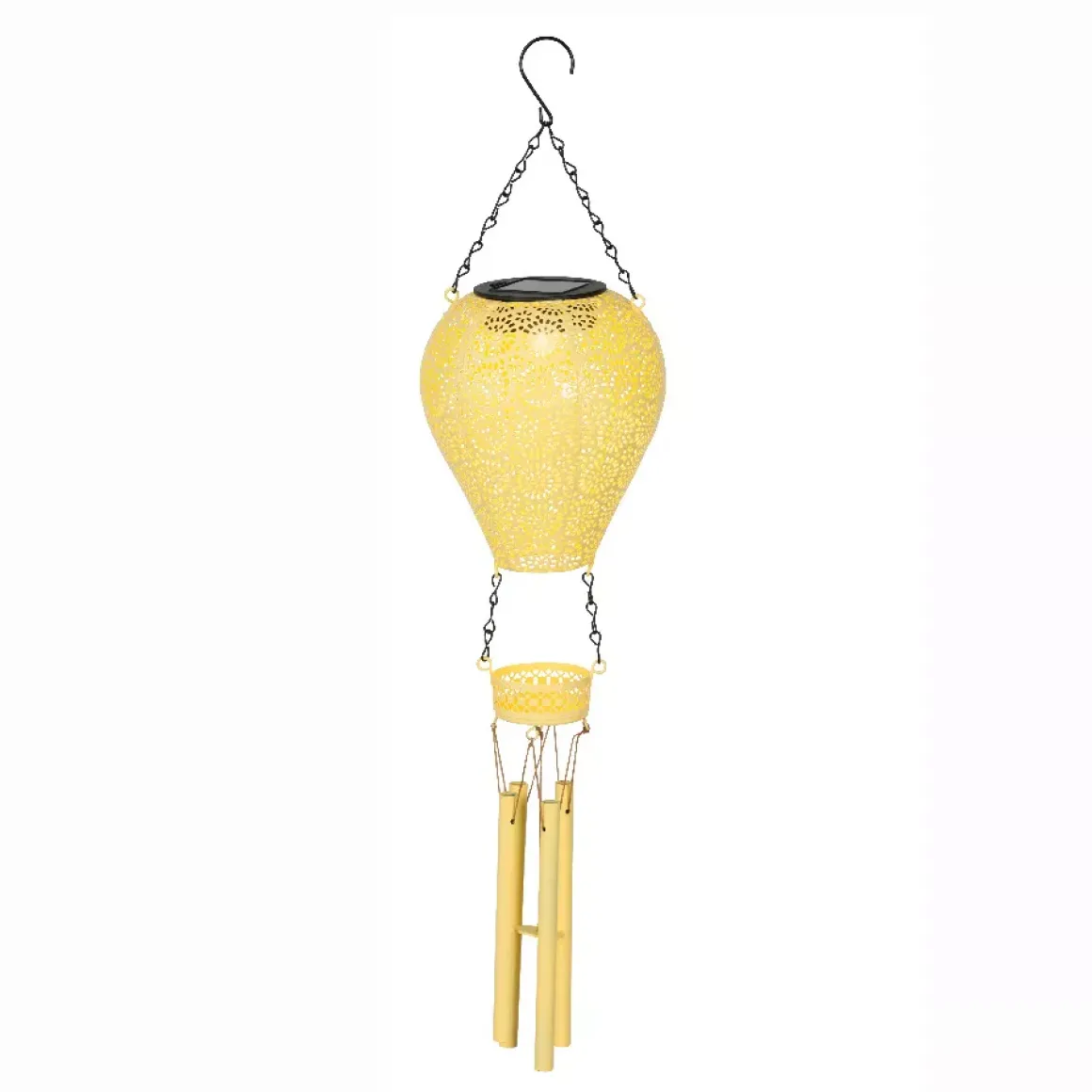 Lampada solare a sospensione per giardino LED (H56 cm) Mongolfiera Verde