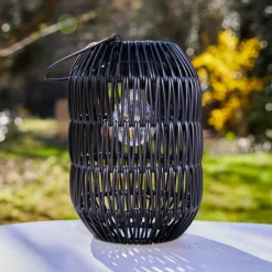Lanterna da giardino solare LED (H24,5 cm) Toscane Nero