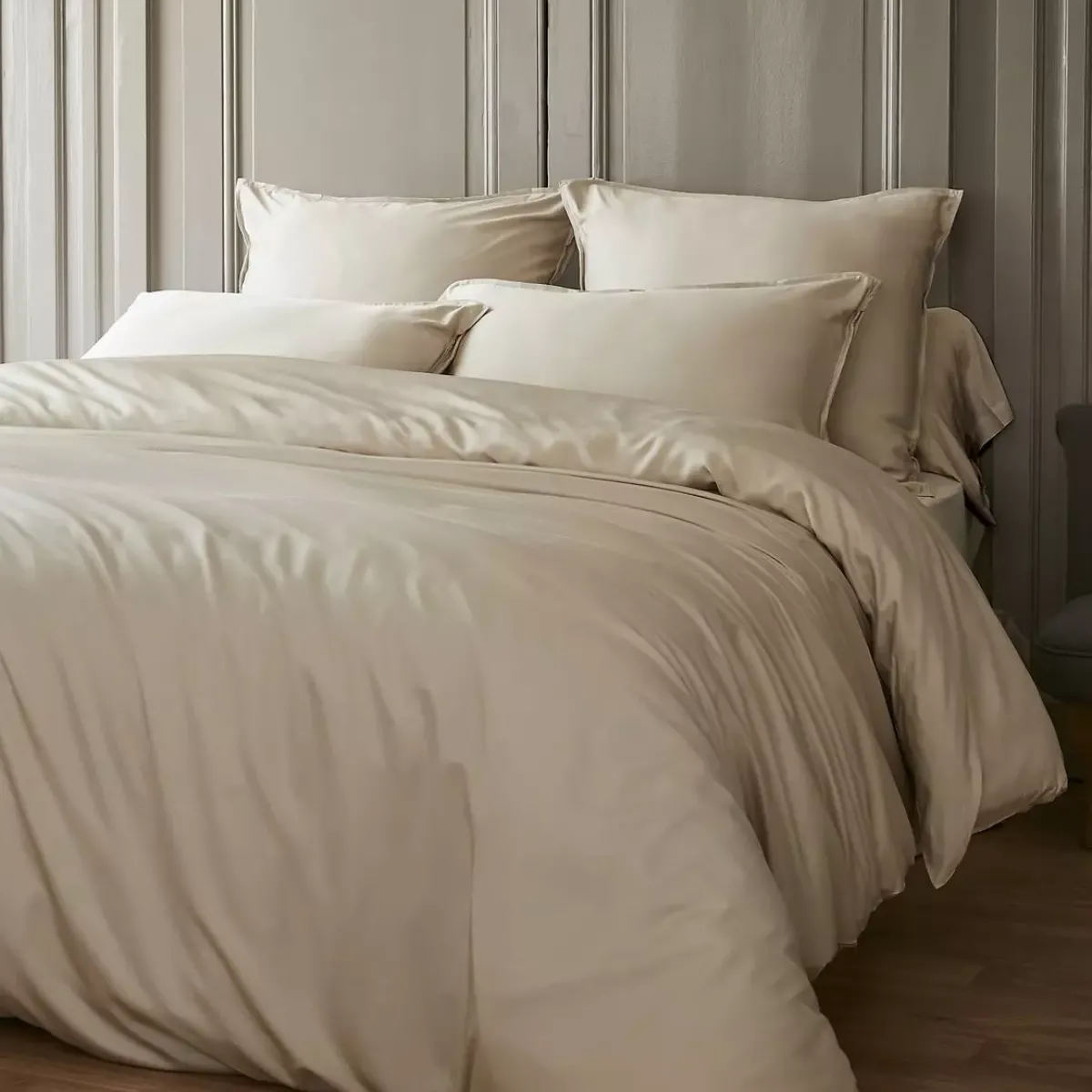 Outlet Lenzuola con angoli in raso di bambù (140 x 190 cm) Sienna Lenzuola Con Angoli