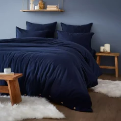 Online Lenzuolo con angoli flanella di cotone (160 x 200 cm) Nina Blu navy Lenzuola Con Angoli