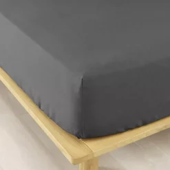 Clearance Lenzuolo con angoli flanella di cotone (140 cm) Théa Grigio Lenzuola Con Angoli