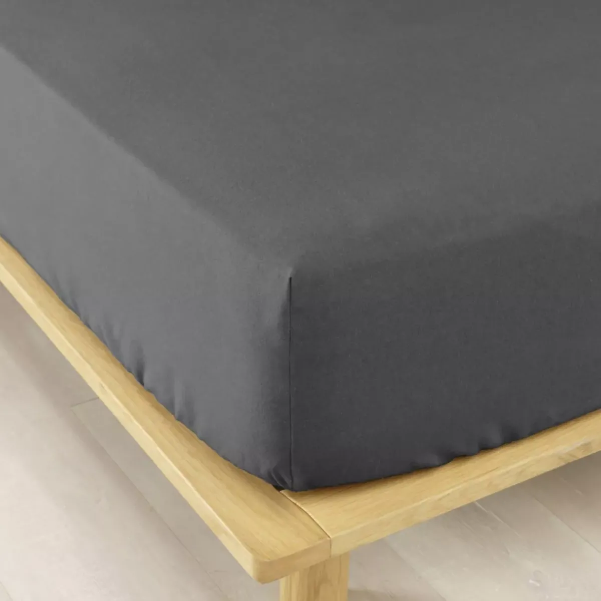 Clearance Lenzuolo con angoli flanella di cotone (160 x 200 cm) Nina Grigio Lenzuola Con Angoli