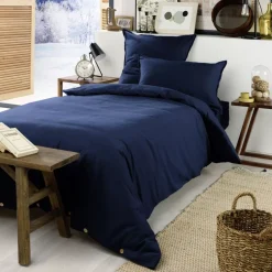 Clearance Lenzuolo con angoli flanella di cotone (90 x 190 cm) Nina Blu navy Lenzuola Con Angoli