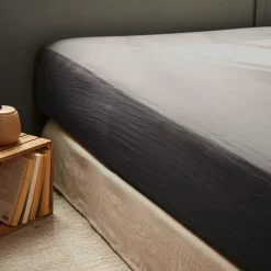Hot Lenzuolo con angoli garza di cotone Gaïa Grigio granito Lenzuola Con Angoli