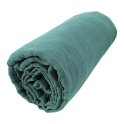 New Lenzuolo con angoli garza di cotone (140 cm) Gaïa Blu anatra Lenzuola Con Angoli