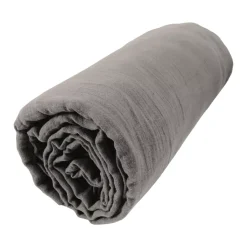 New Lenzuolo con angoli garza di cotone (140 x 190 cm) Gaïa Grigio granito Lenzuola Con Angoli
