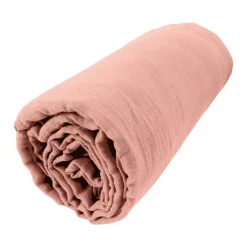 Clearance Lenzuolo con angoli garza di cotone (200 cm) Gaïa Rosa pêche Lenzuola Con Angoli