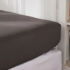 Online Lenzuolo con angoli percalle di cotone (160 cm) Cali Grigio Lenzuola Con Angoli
