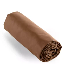 Clearance Lenzuolo con angoli percalle di cotone (180 x 200 cm) Cali Marrone Lenzuola Con Angoli