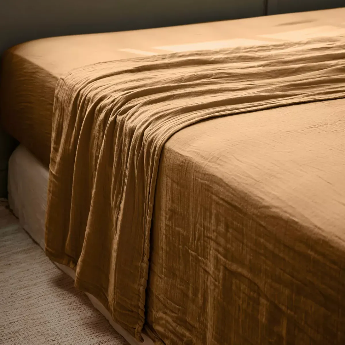 Outlet Lenzuolo sopra garza di cotone (240 x 300 cm) Gaïa Lenzuola Superiori