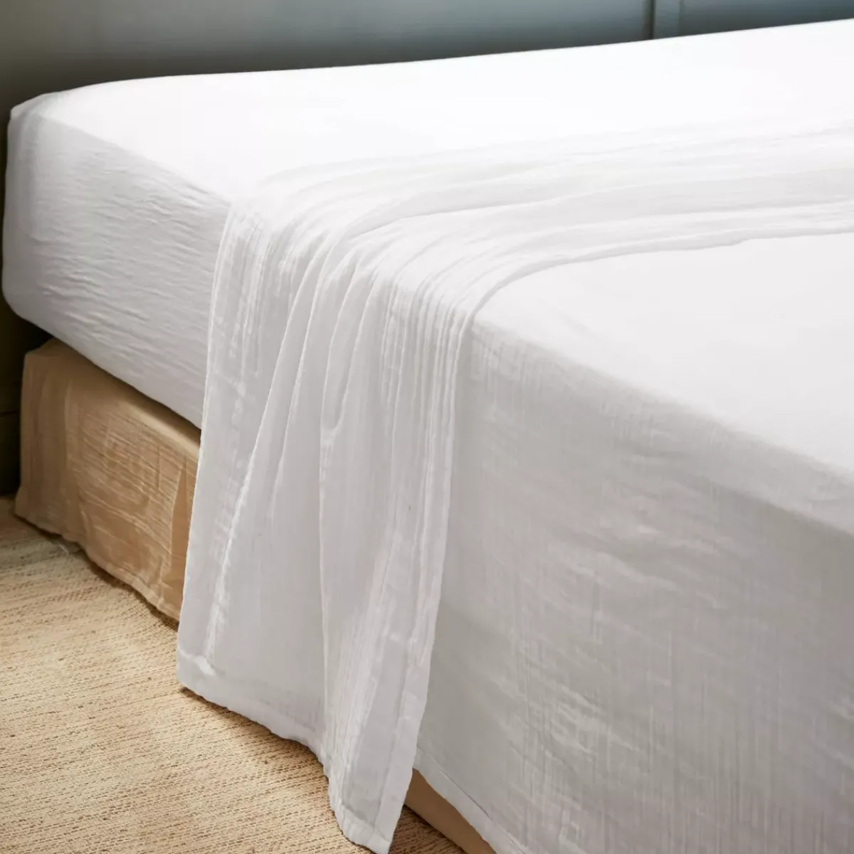 Discount Lenzuolo sopra garza di cotone (240 x 300 cm) Gaïa chantilly Lenzuola Superiori