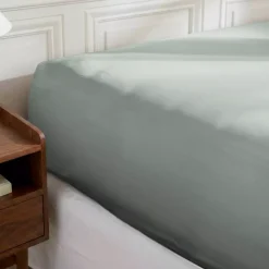 Clearance Lenzuolo sotto con angoli in percalle di cotone (140 x 190 cm) Diane Céladon Lenzuola Con Angoli