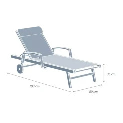 Online Lettino prendisole Pirae Grigio Lettino Da Spiaggia