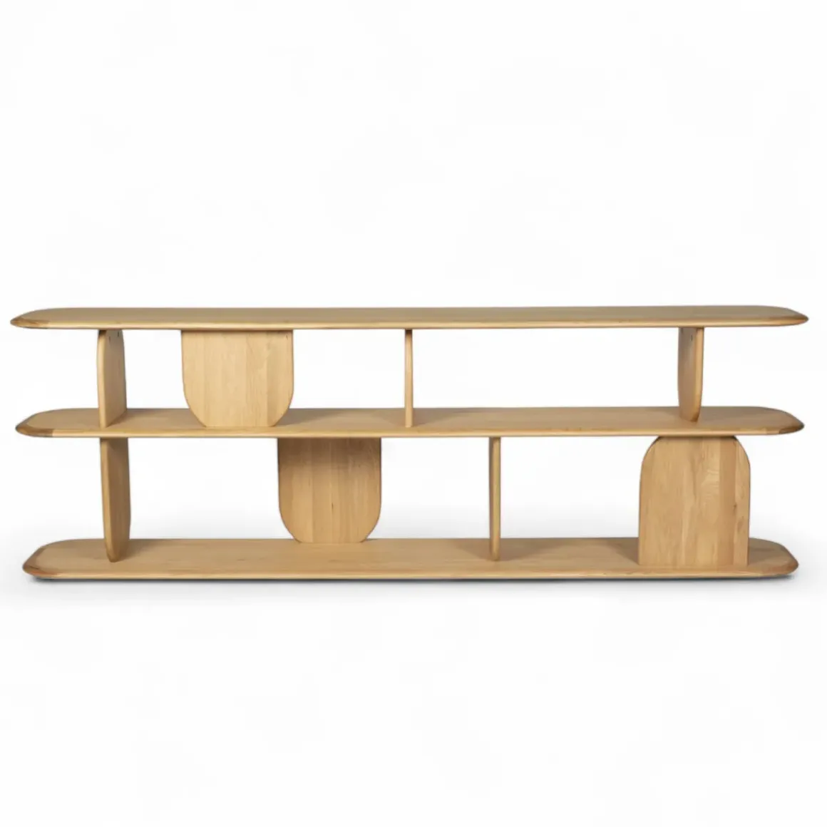 Libreria design 3 ripiani in rovere massiccio (200 x 66 cm) Kest Naturale