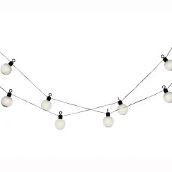 Luminaria da giardino solare con 8 LED (5,8 m) Festa Guinguette Bianco caldo