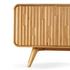 Madia 3 ante in legno massello di rovere (165 x 80 cm) Bilbao Naturale