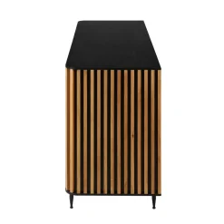 Madia 3 ante in rovere massiccio e metallo (159 x 76 cm) Rytm Nero