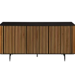 Madia 3 ante in rovere massiccio e metallo (159 x 76 cm) Rytm Nero