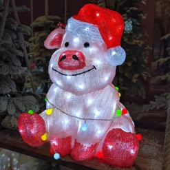 Maialino luminoso 100 LED (H41 cm) Baby Gaston Multicolore