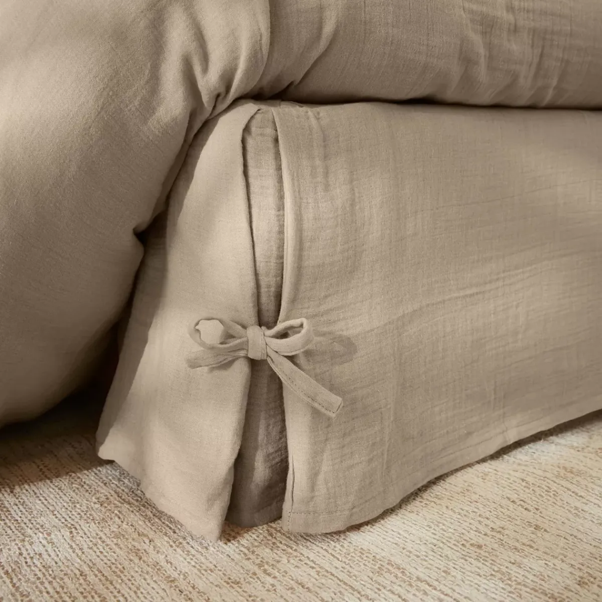 Sale Mantovana Garza di cotone (180 x 200 cm) Gaïa Marrone Accessori Letto