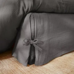 Sale Mantovana garza di cotone Gaïa Grigio granito Accessori Letto