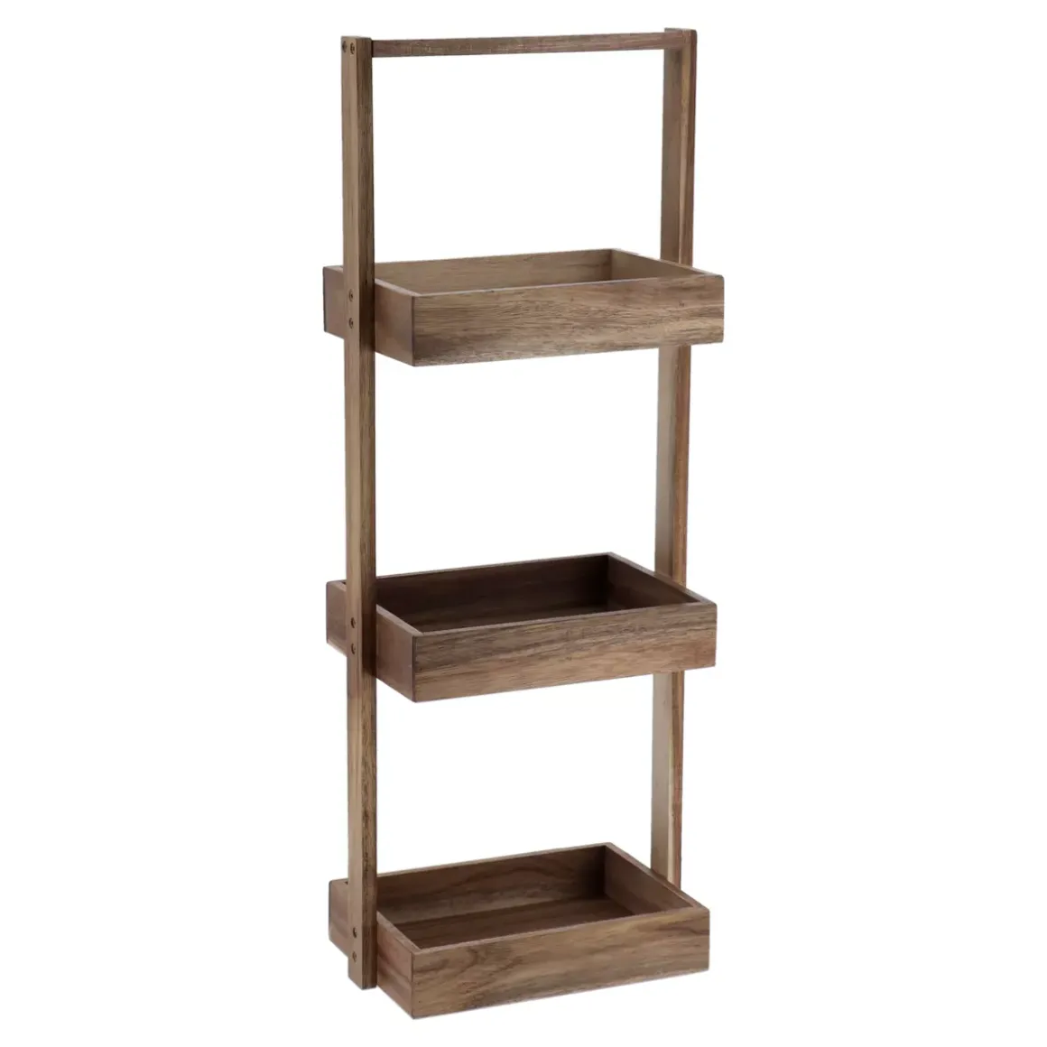 Mobile da bagno 3 ripiani legno d'acacia (Alt 70 cm) Lina Marrone