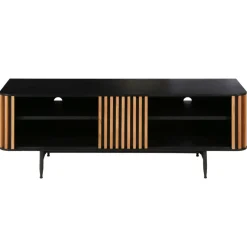 Mobile TV 4 nicchie in rovere massiccio (130 x 43 cm) Rytm Nero
