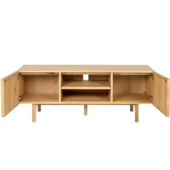 Mobile TV 2 scomparti 2 ante in rovere (140 x 55 cm) Olys Naturale