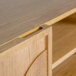 Mobile TV 2 scomparti 2 ante in rovere (140 x 55 cm) Olys Naturale