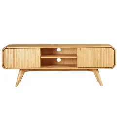 Mobile TV 2 scomparti 2 ante in rovere massiccio (165 x 58 cm) Bilbao Naturale