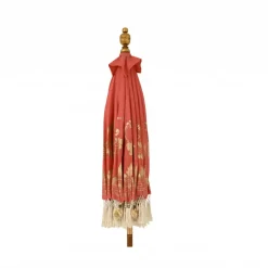 Ombrellone da giardino rotondo con frange (D2 m) Jaipur Rosso e dorato