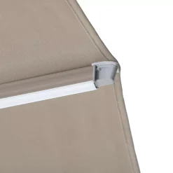 Ombrellone decentrato quadrato in alluminio con base (3 x 3 m) Elyra Bianco e Tortora