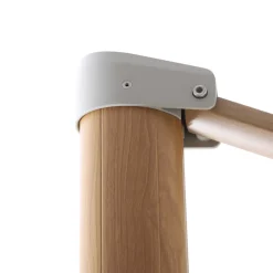 Ombrellone decentrato quadrato in alluminio con base (3 x 3 m) Elyra effetto legno e Antracite